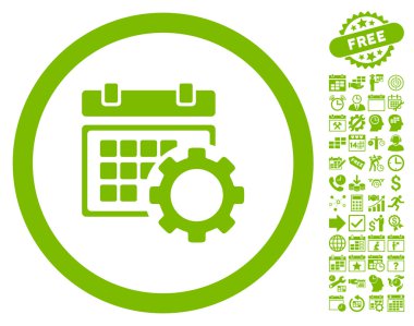 Zamanlama Seçenekleri Bonus ile Düz Vektör Simgesi