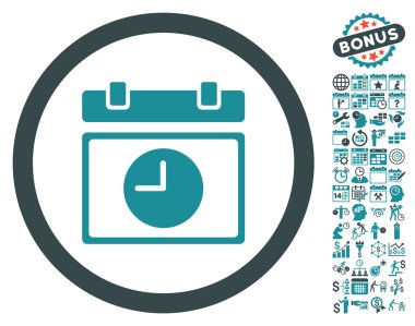 Zaman çizelgesi düz vektör simge Bonus ile