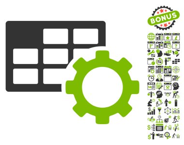 Zamanlama Ayarları Bonus ile Düz Vektör Simgesi