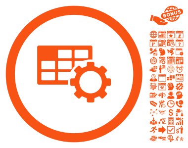 Zamanlama Ayarları Bonus ile Düz Vektör Simgesi