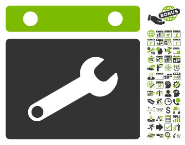 Bonus ile Tarih Seçenekleri Düz Vektör Simgesi