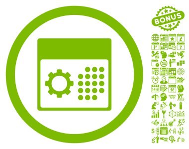 Bonus ile Hizmet Takvimi Düz Vektör Simgesi