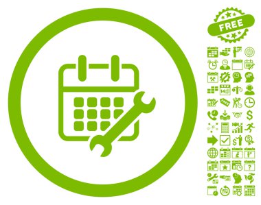 Takvim Seçenekleri Bonus ile Anahtar Düz Vektör Simgesi