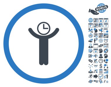 Zaman Yöneticisi düz vektör simge Bonus ile