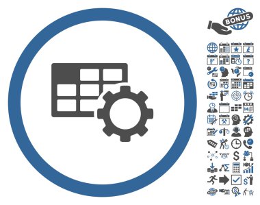 Zamanlama Ayarları Bonus ile Düz Vektör Simgesi