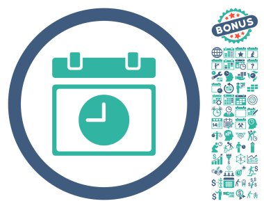 Zaman çizelgesi düz vektör simge Bonus ile