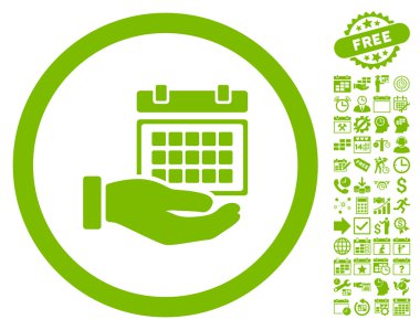 Servis Takvimi El Düz Vektör Simgesi Bonus ile