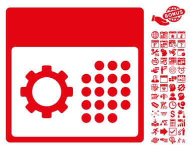 Bonus ile Hizmet Takvimi Düz Vektör Simgesi