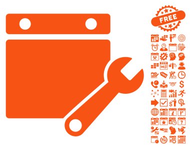 Takvim Tuning Bonus ile Düz Vektör Simgesi