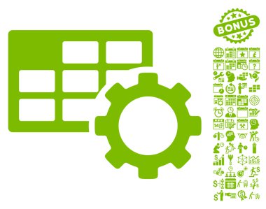 Zamanlama Ayarları Bonus ile Düz Vektör Simgesi