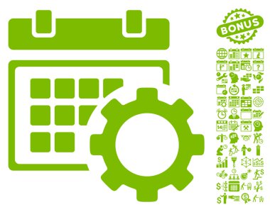 Zamanlama Seçenekleri Bonus ile Düz Vektör Simgesi