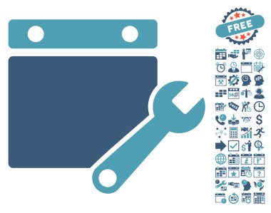 Takvim Tuning Bonus ile Düz Vektör Simgesi