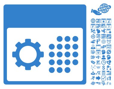 Bonus ile Hizmet Takvimi Düz Vektör Simgesi