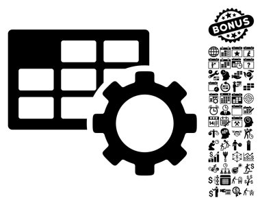 Zamanlama Ayarları Bonus ile Düz Vektör Simgesi