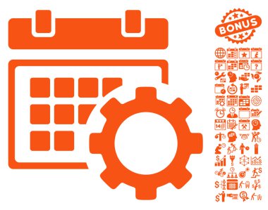 Zamanlama Seçenekleri Bonus ile Düz Vektör Simgesi