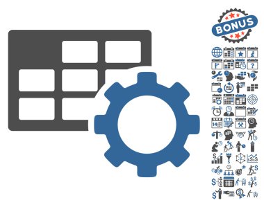 Zamanlama Ayarları Bonus ile Düz Vektör Simgesi