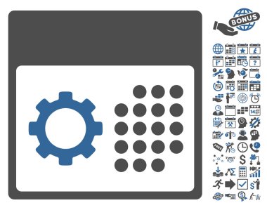 Bonus ile Hizmet Takvimi Düz Vektör Simgesi