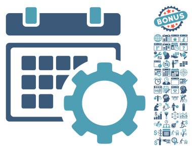 Zamanlama Seçenekleri Bonus ile Düz Vektör Simgesi