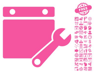 Takvim Tuning Bonus ile Düz Vektör Simgesi