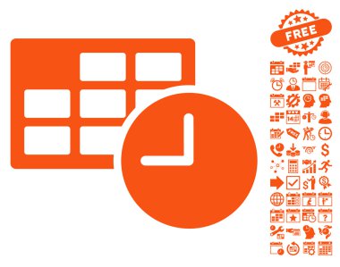 Bonus ile tarih ve saat düz vektör simgesi