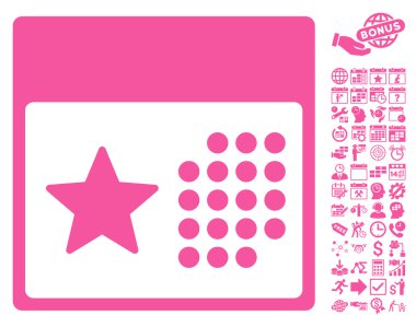 Bonus ile Tatil Takvimi Düz Vektör Simgesi