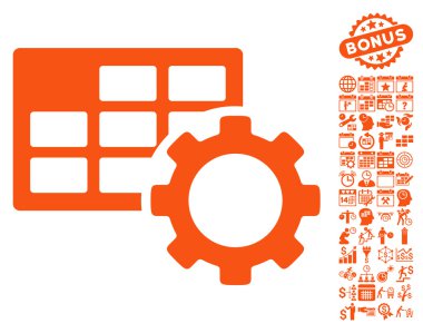 Zamanlama Ayarları Bonus ile Düz Vektör Simgesi