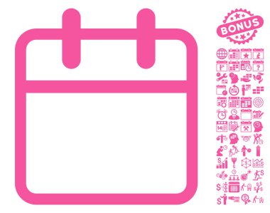 Bonus ile takvim yaprak düz vektör simgesi