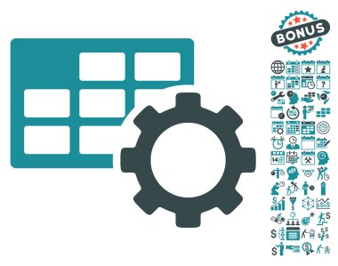 Zamanlama Ayarları Bonus ile Düz Vektör Simgesi