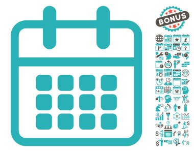 Bonus ile takvim düz vektör simgesi