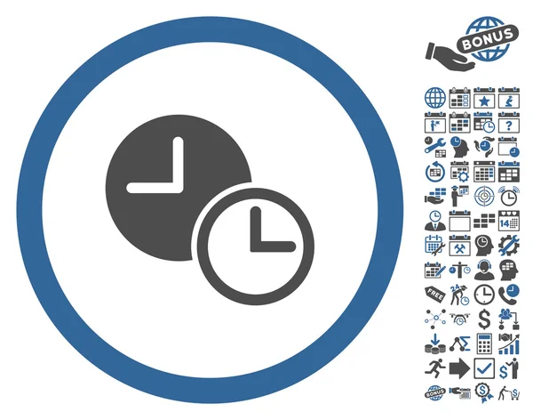Horloges Icône vectorielle plat avec bonus — Image vectorielle