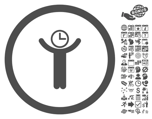 Icône vectorielle plate Time Manager avec bonus — Image vectorielle