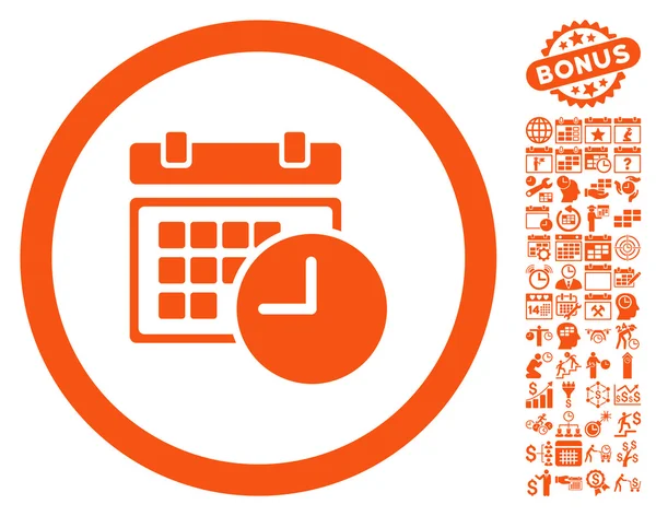 Date et heure Icône vectorielle plate avec bonus — Image vectorielle