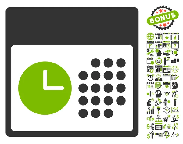 Hora y fecha Icono de vector plano con bonificación — Archivo Imágenes Vectoriales