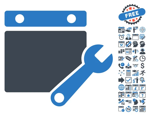 Налаштування календаря Плоска Векторна піктограма з бонусом — стоковий вектор