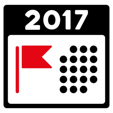 2017 tatil takvimi düz simgesi