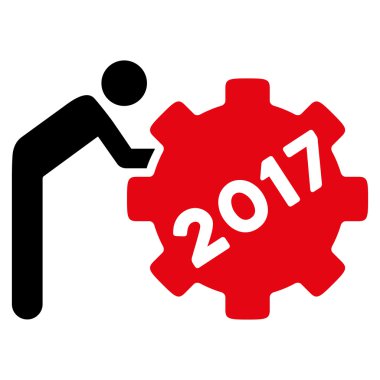 2017 çalışma adam düz simgesi