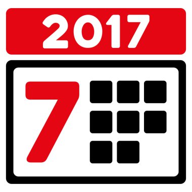 2017 hafta takvim düz simgesini