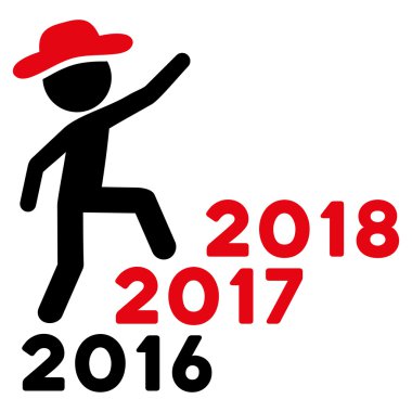 Beyefendi adımları yıl düz simgesini