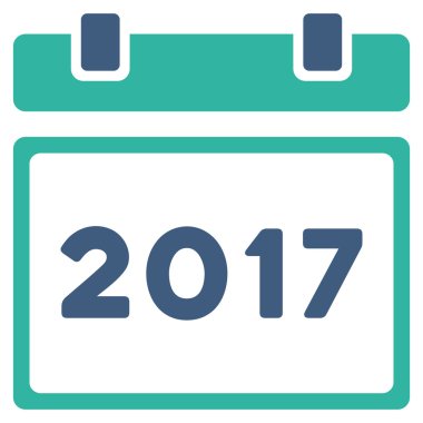 2017 takvim düz simgesini