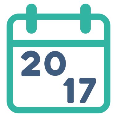 2017 takvim düz simgesini