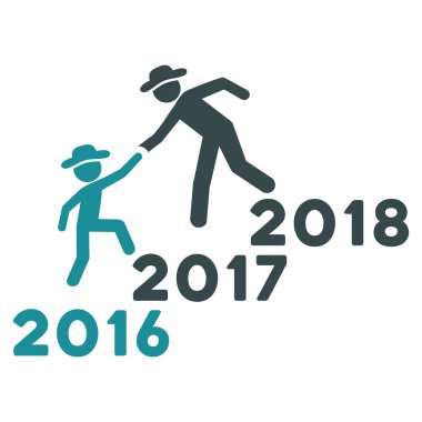 Yıl yardım adamlar düz simgesi