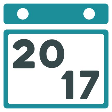 2017 takvim düz simgesini