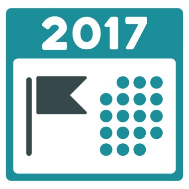 2017 tatil takvimi düz simgesi