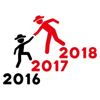 Yıl yardım adamlar düz simgesi