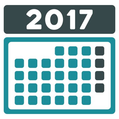 2017 ay takvim düz simgesini