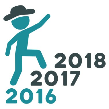 Beyefendi adımları yıl düz simgesini