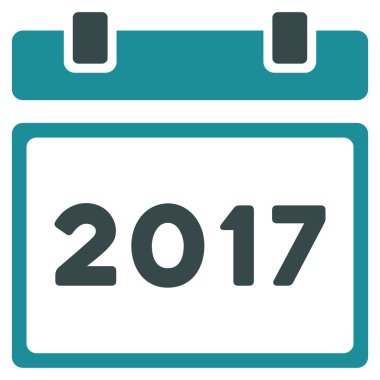 2017 takvim düz simgesini