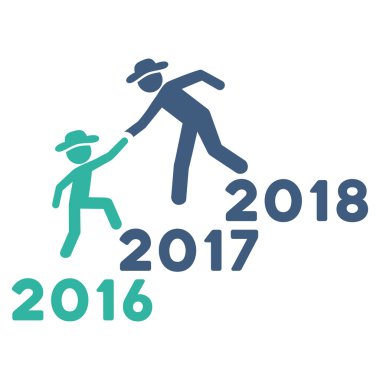 Yıl yardım adamlar düz simgesi