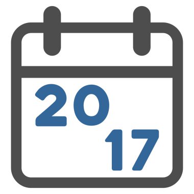 2017 takvim düz simgesini