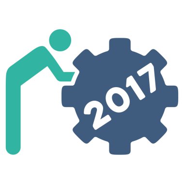 2017 çalışma adam düz simgesi